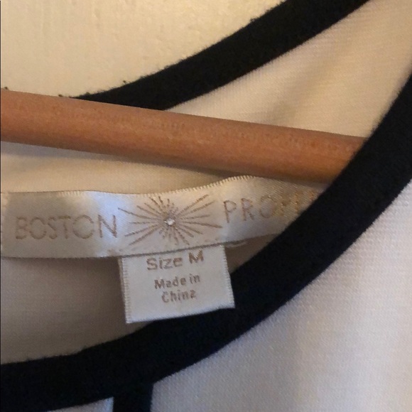 Boston proper black and white peplum dress M - Picture 5 of 5